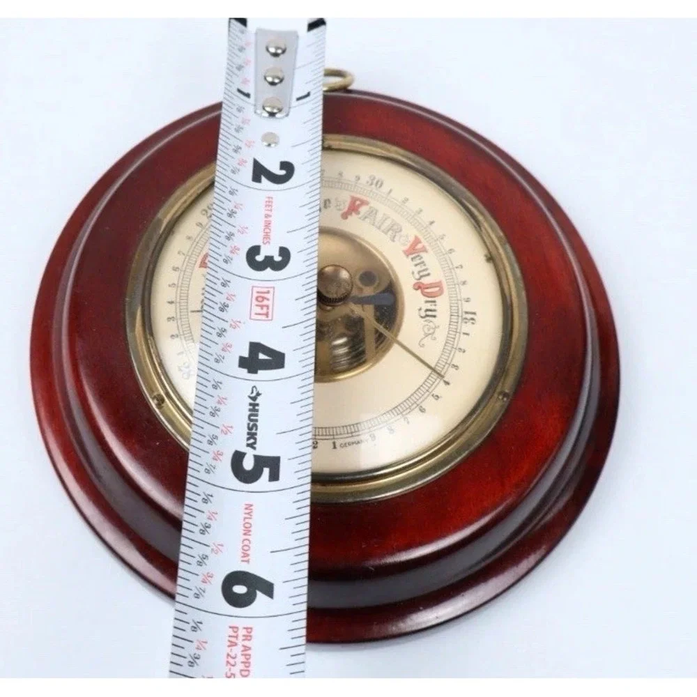 Early Old Wooden Barometer 6